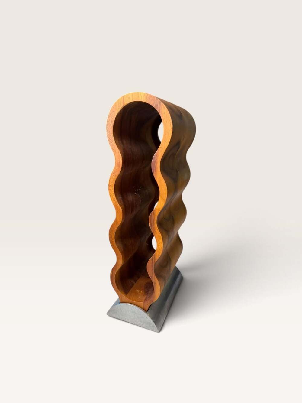 Nambe Curvio Wine Rack Wood Metal Steve Cozzolino MT0667